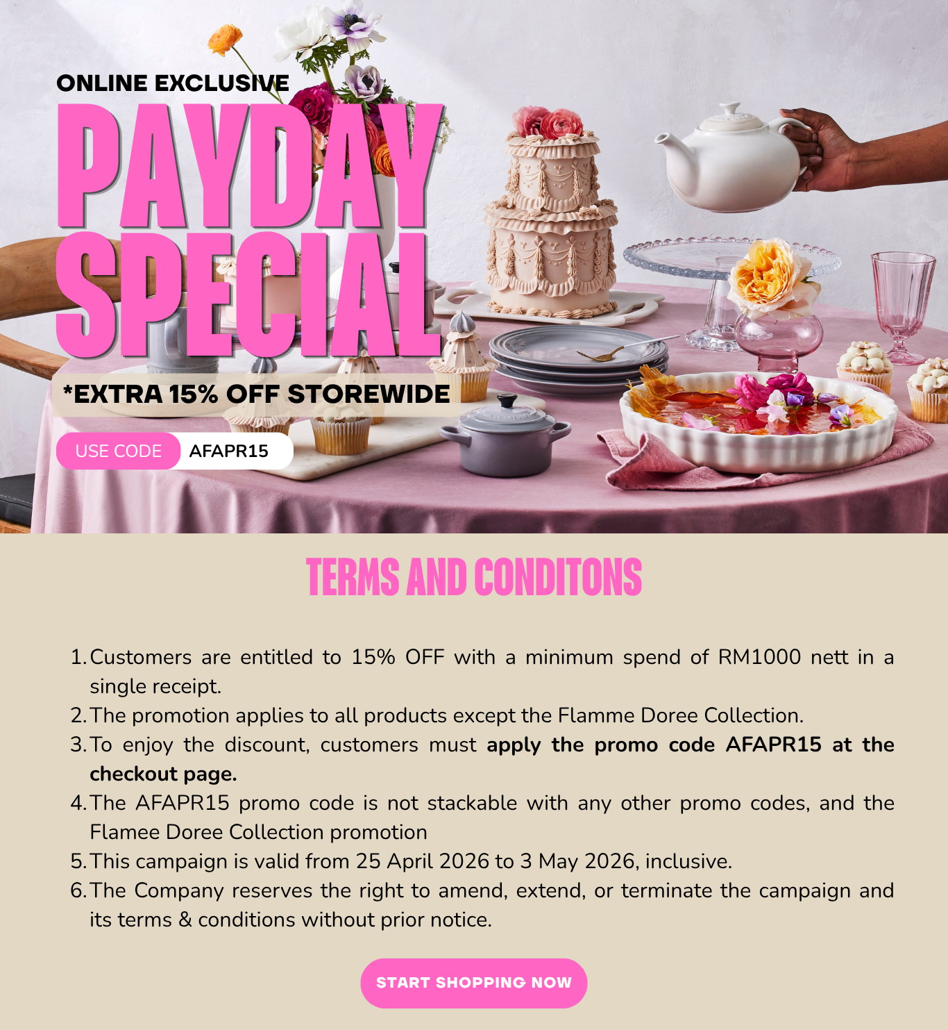 Le Creuset Payday Specials